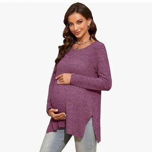 NWT Maternity Flowy Soft Long Sleeve Top